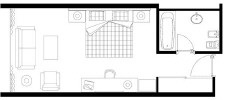 Amathus Beach Deluxe Inland View Room Floor Plan, Click to enlarge.