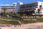 Grecian Sands Hotel in Ayia Napa, set on the golden sands of the Grecain Bay Area, click to enlarge this photograph