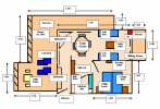 Floor Plan of an Executive One Bedroom Penthouse. Click to enlarge