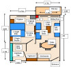 Floor Plan of a Standard One Bedroom Apartment. Click to enlarge